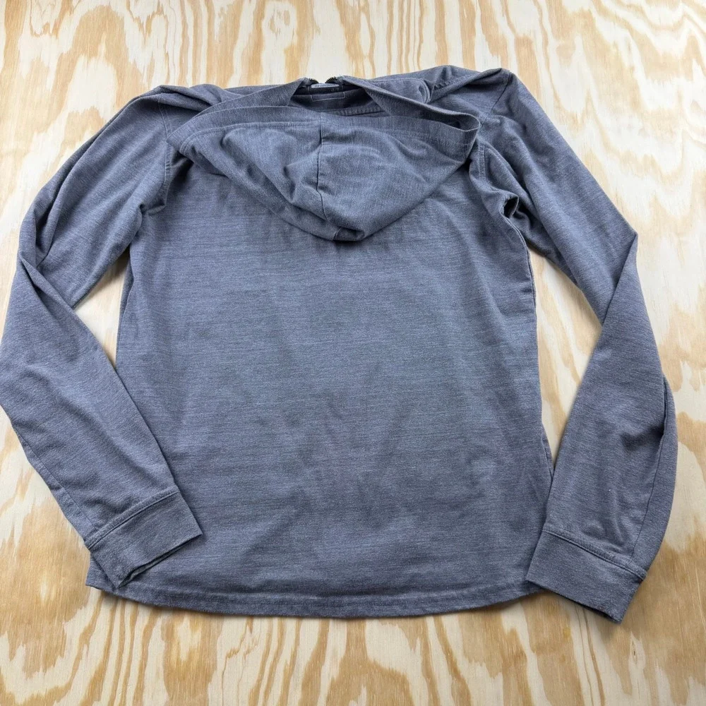 The North Face Mens Gray Full Zip Hoodie Standard Fit Small Heathered Logo